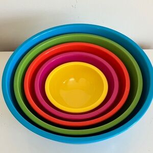 Crate&Barrel Set of 5 Colorful Nesting Bowls